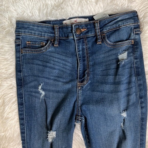 HOLLISTER High Rise Super Skinny Distressed Raw Hem Jeans, Size W24/L28, GUC. - Picture 4 of 10